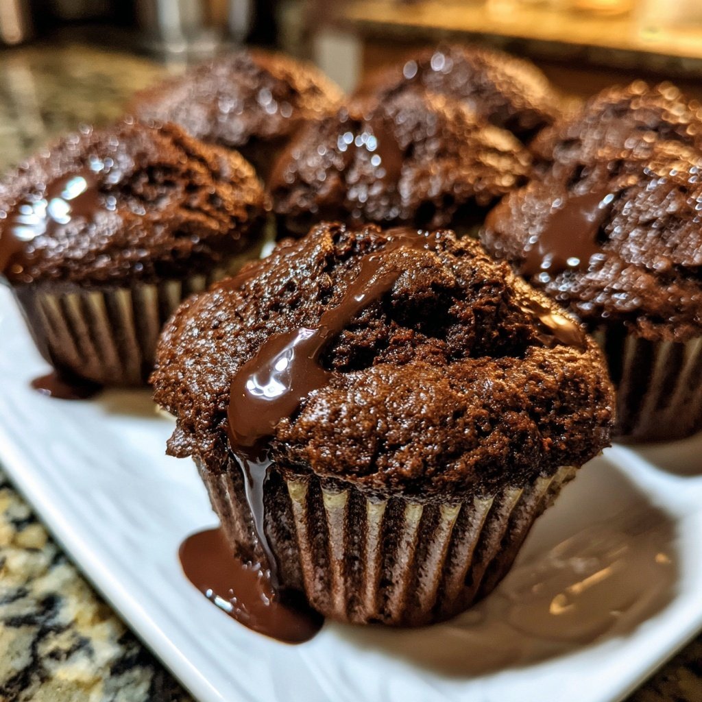 Muffins mit Schokolade pur
