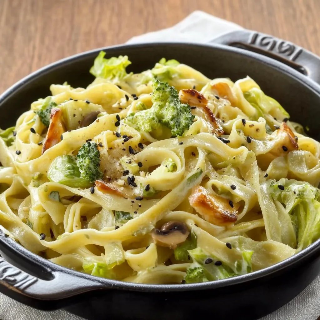 Bandnudeln mit Spitzkohl