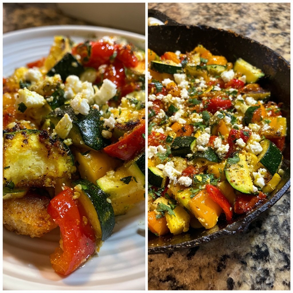 Gesund & Leicht Mediterrane Gemüsepfanne mit Feta