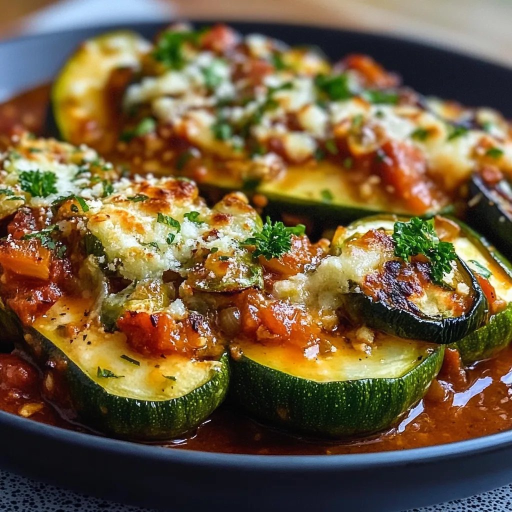 Zucchini gefüllt mit Hackfleisch
