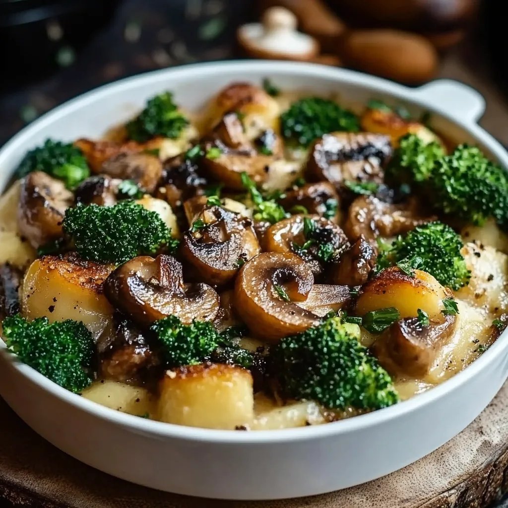 Brokkoli-Kartoffelpuffer mit Champignons