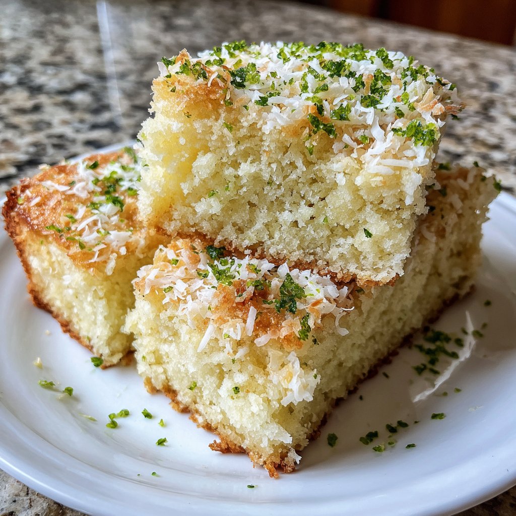 Blechkuchen mit Kokos und Limette