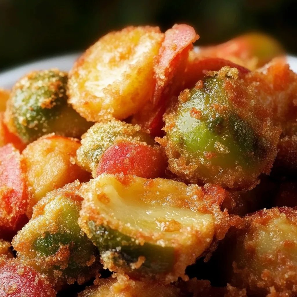 Gebratener Rosenkohl mit Semmelbröseln und Speck