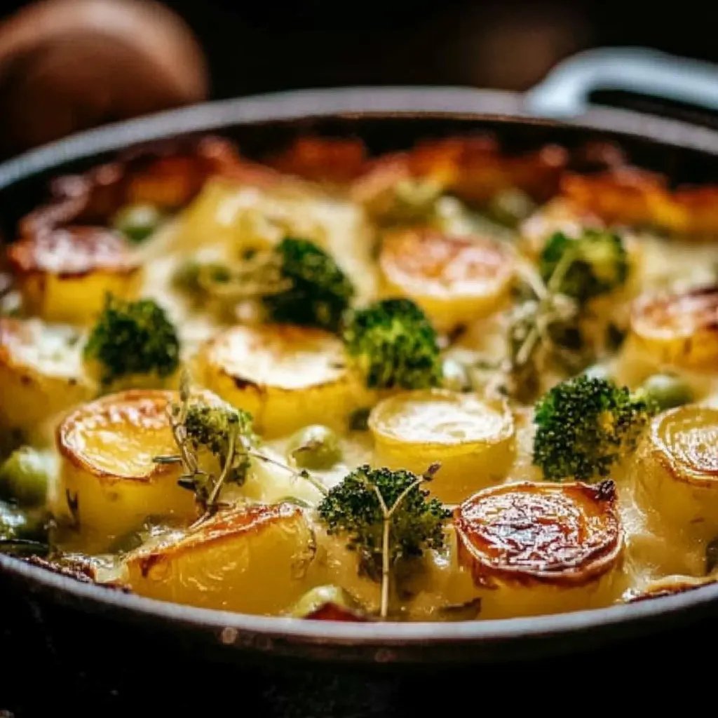 Einfacher Kartoffel-Rosenkohl-Auflauf