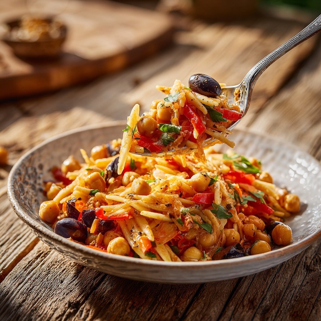 Mediterraner Nudelsalat Mit Kichererbsen