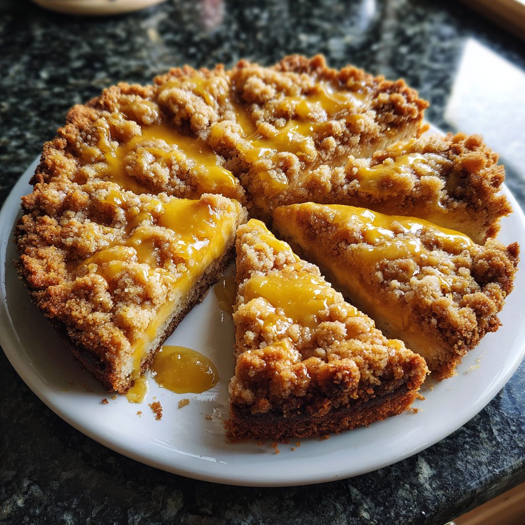 Blechkuchen mit Zitronenstreuseln