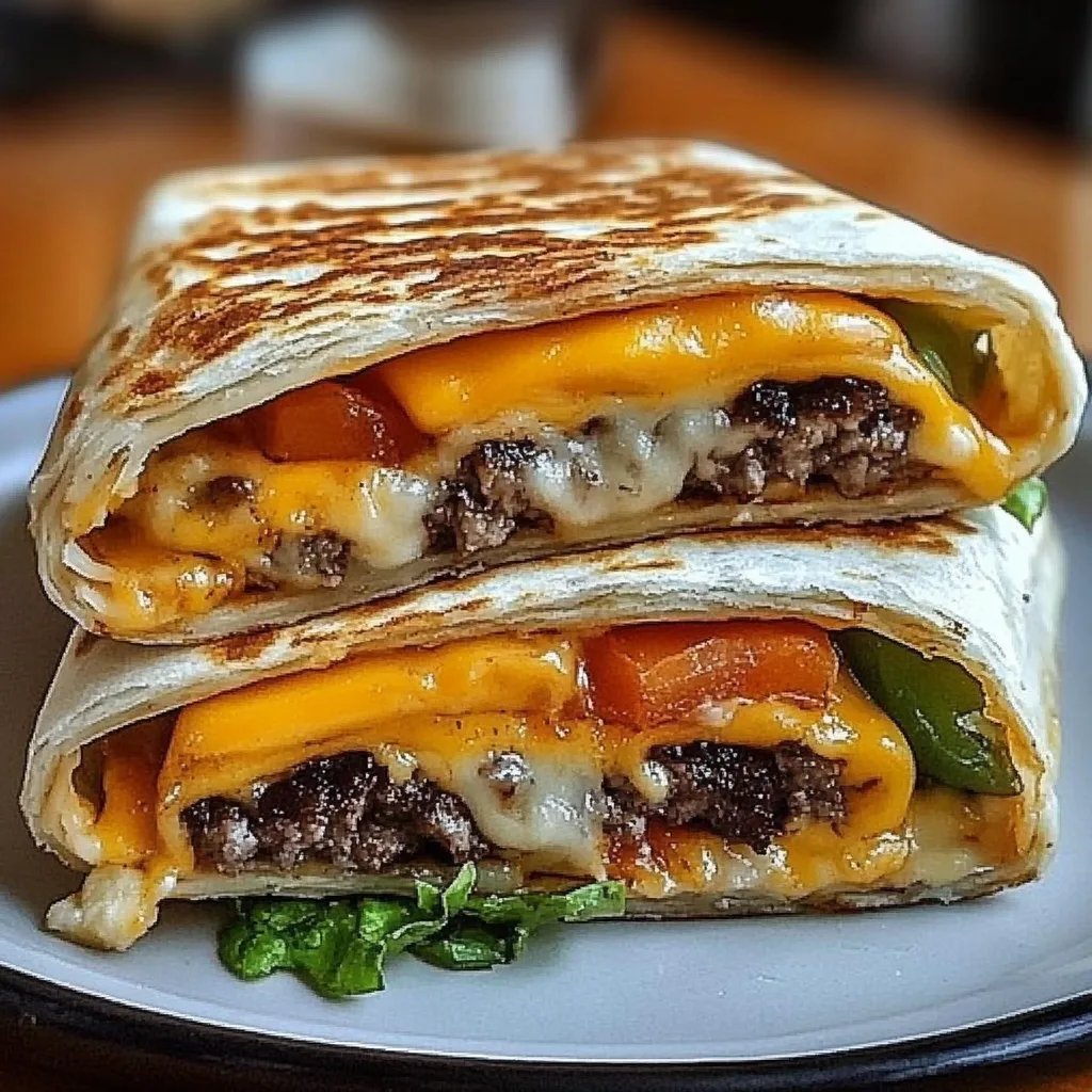 Gegrillte Cheeseburger-Wraps