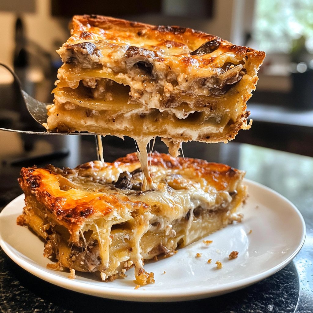 Kartoffelauflauf mit Pilzen